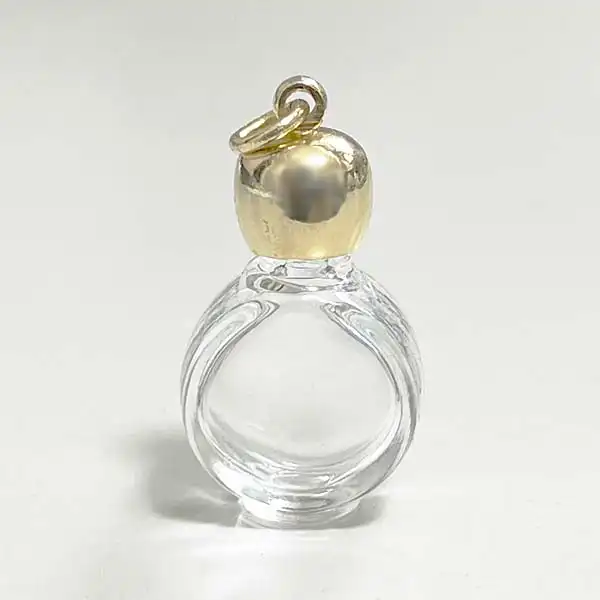 ミニ香水瓶・ミニタイコ・リンゴ型キャップ金銀5本セット