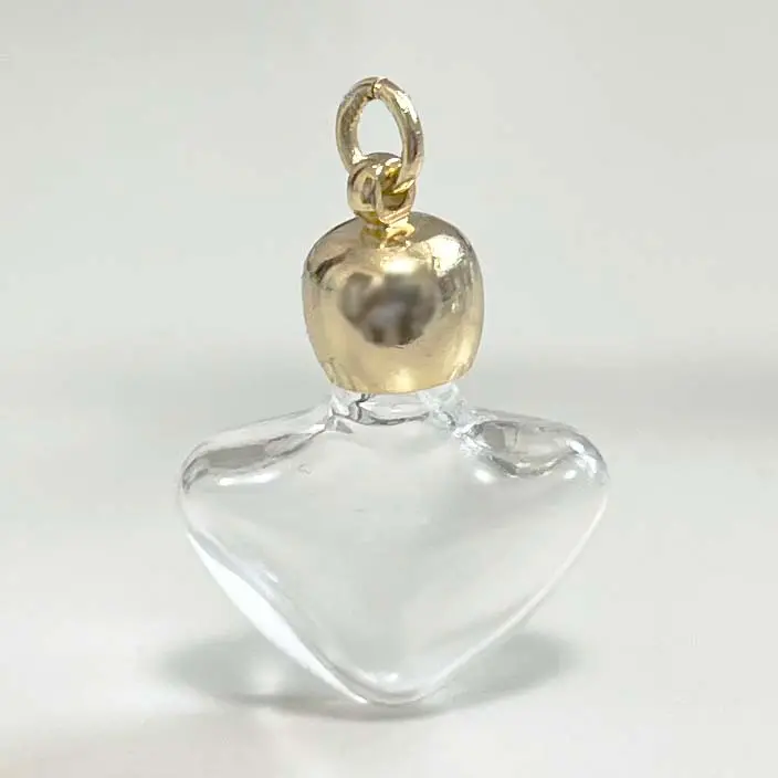 ミニ香水瓶・ミニハート・リンゴ型キャップ金銀5本セット