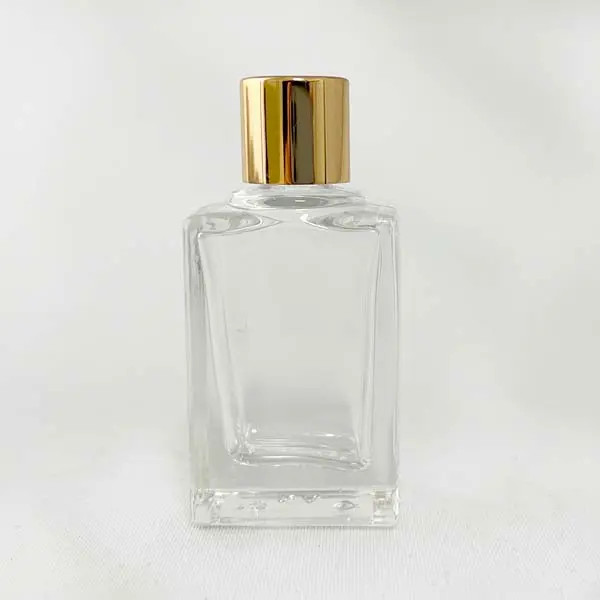 【日本製】平角香水瓶15mL・金銀キャップ5本セット
