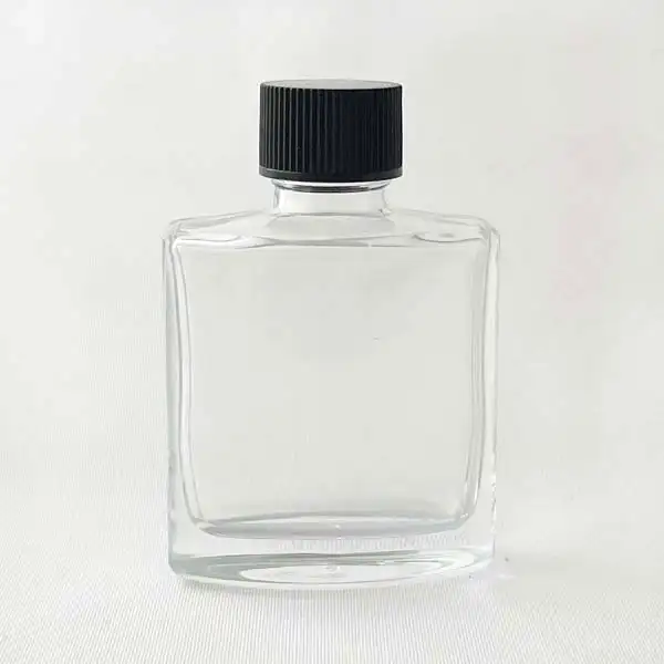 オーバル香水瓶30mLキャップ黒10本セット