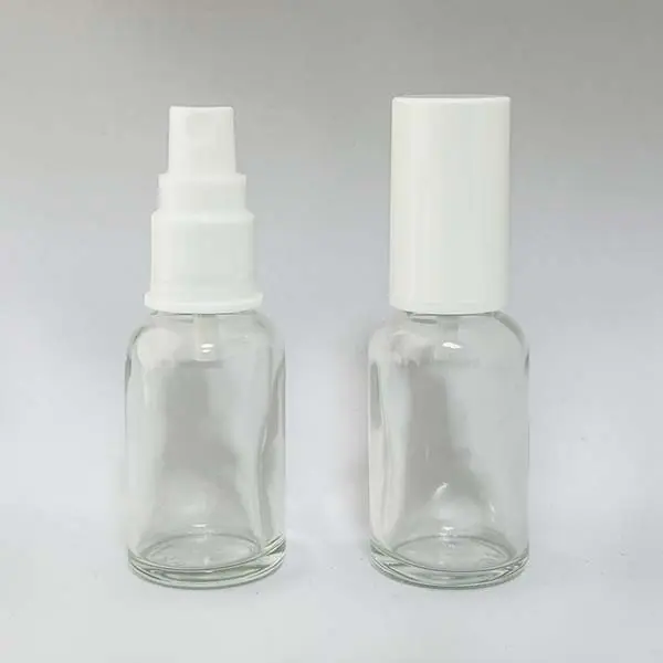 透明瓶30mL・スプレー白オーバーキャップ