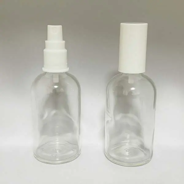 透明瓶100mL・スプレー白オーバーキャップ