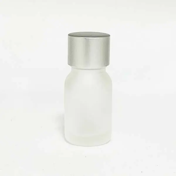 透明瓶10mLフロスト・マット銀冠キャップ