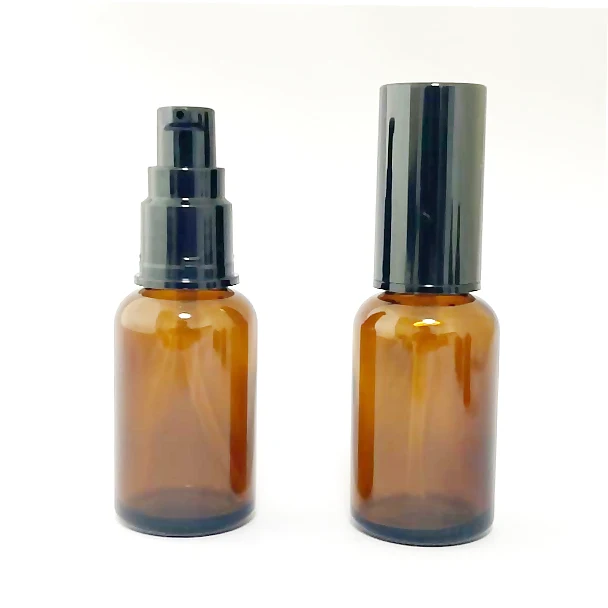 遮光瓶30mL・ポンプ黒オーバーキャップ