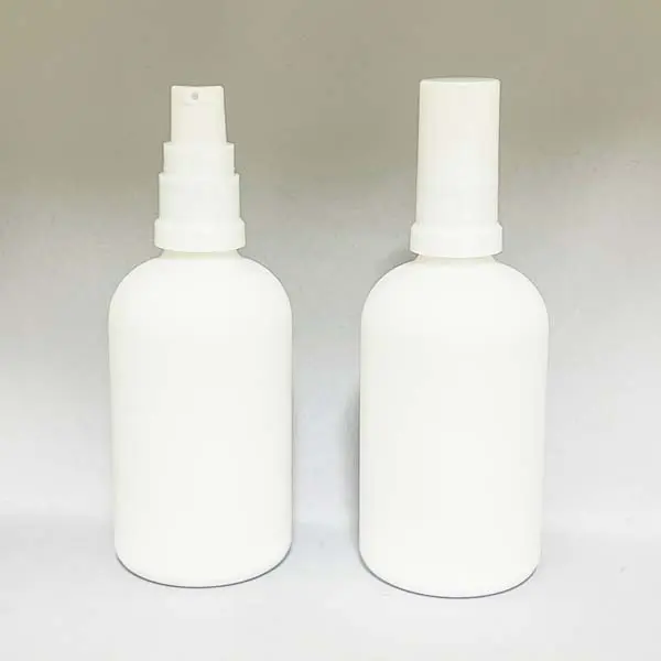 遮光瓶白100mLフロスト・ポンプ・トップキャップ