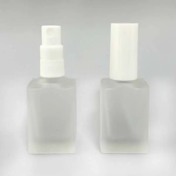 平角香水瓶15mLフロスト・スプレー白