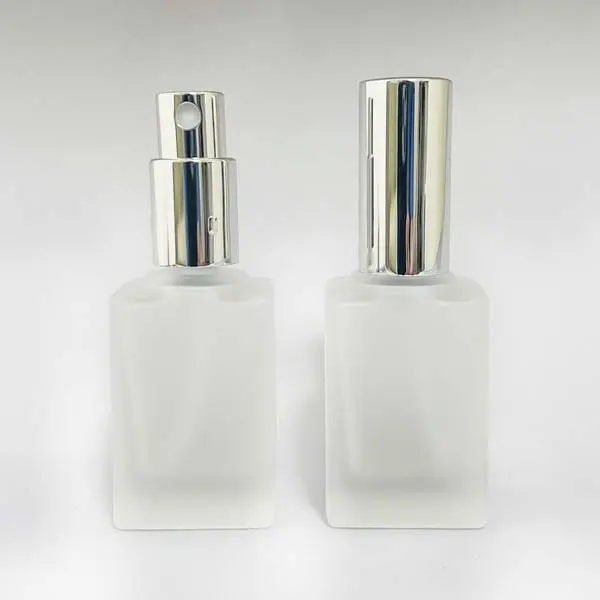 平角香水瓶15mLフロスト・スプレー銀