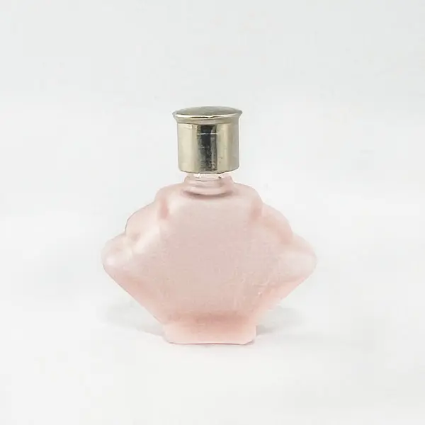 ミニ香水瓶扇形ピンクフロスト・朝顔キャップ