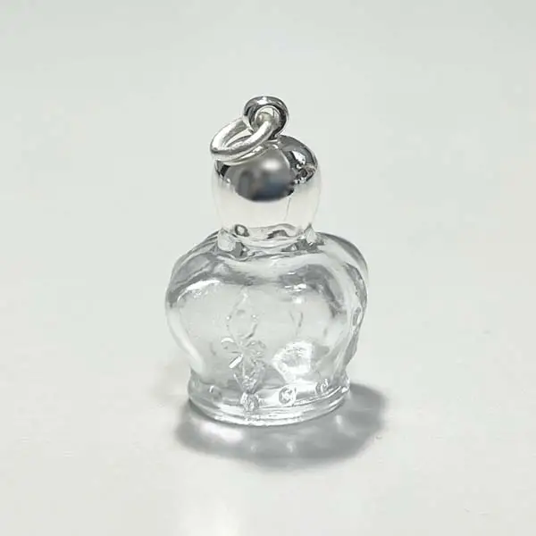 ミニ香水瓶・王冠・リンゴ型キャップ金銀5本セット