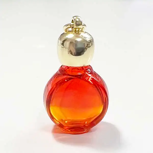 ミニ香水瓶・ミニタイコ赤黄・リンゴ型キャップゴールド5本セット