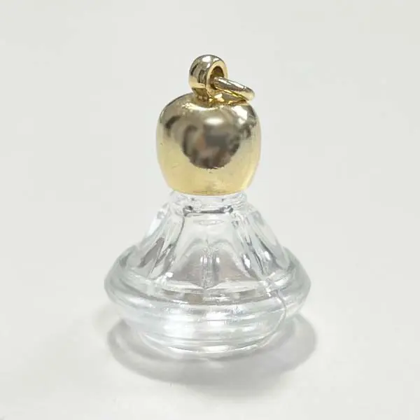 ミニ香水瓶・円盤・リンゴ型キャップ金銀5本セット