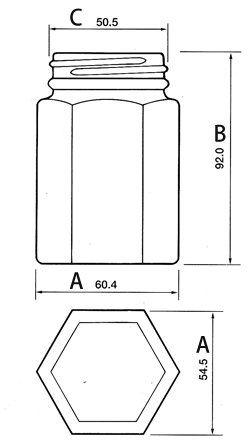 食品150-6角シリーズ～規格ガラス容器