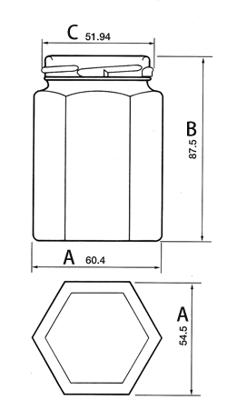 食品150-6角シリーズ～規格ガラス容器
